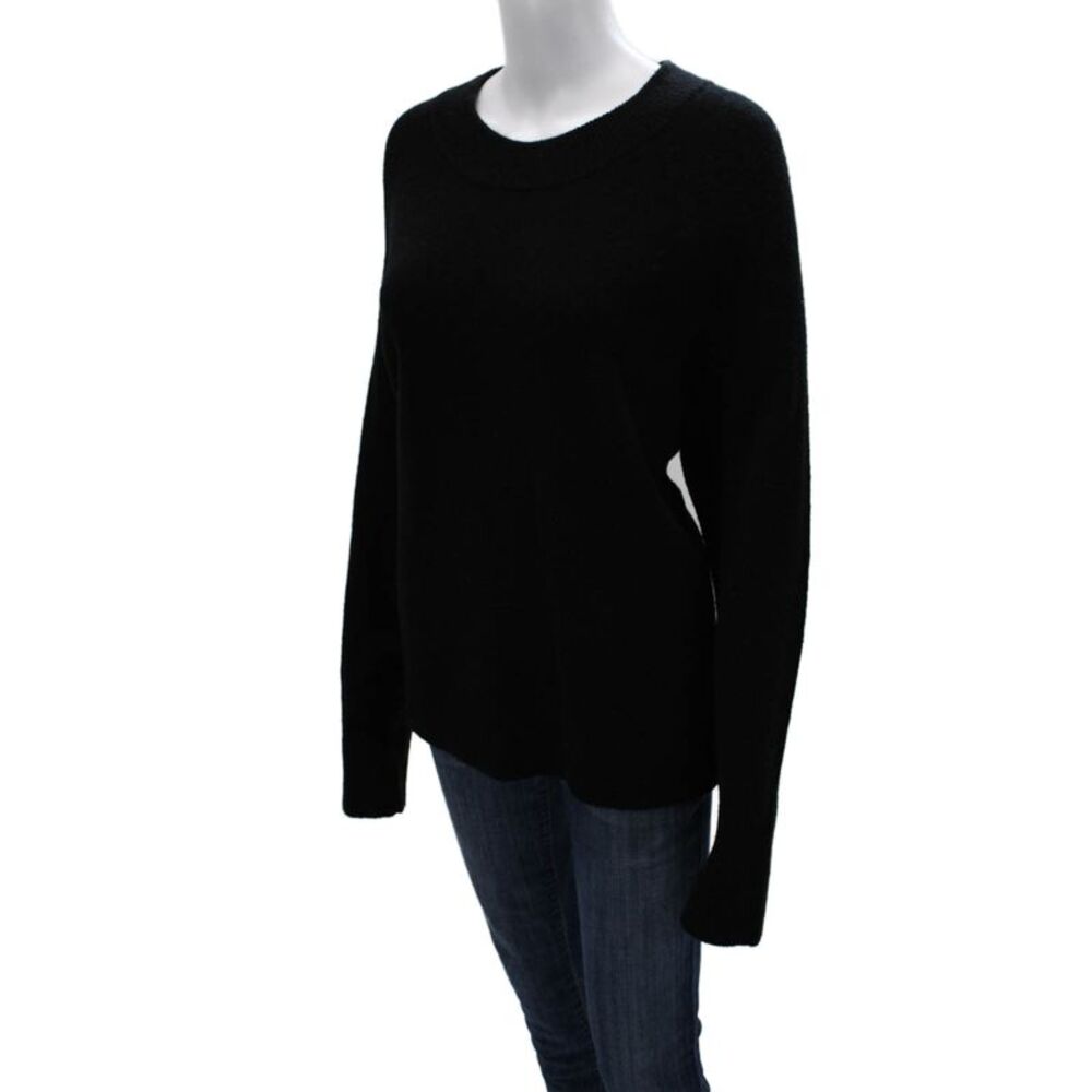 Athleta Women Wool Crew Pullover Sweater Black Size L - Picture 2 of 6